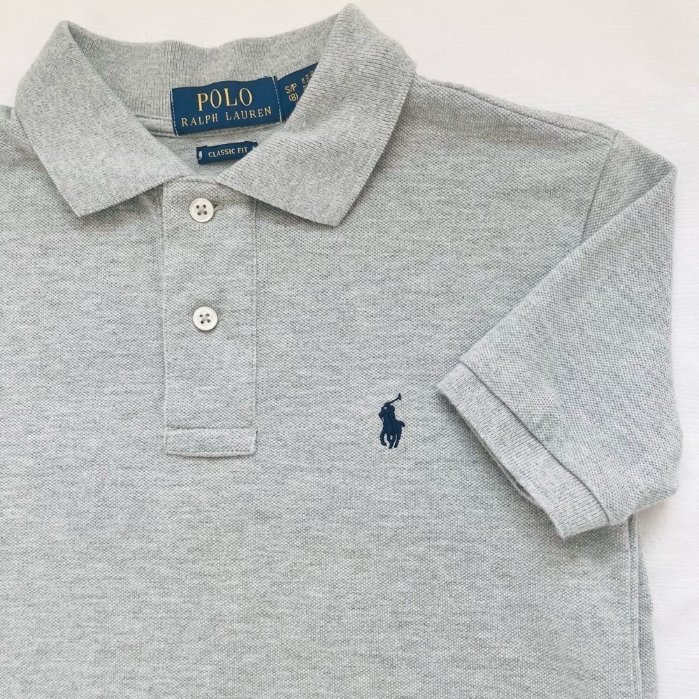 Polo by Ralph Lauren KIDS Gray Classic Polo Shirt 100% Cotton 8